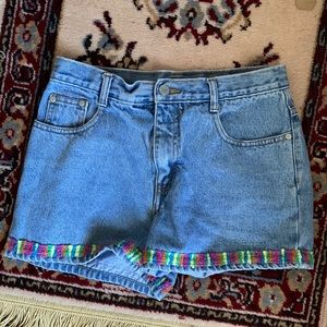 No Boundaries Jean Shorts with Decorative Hem